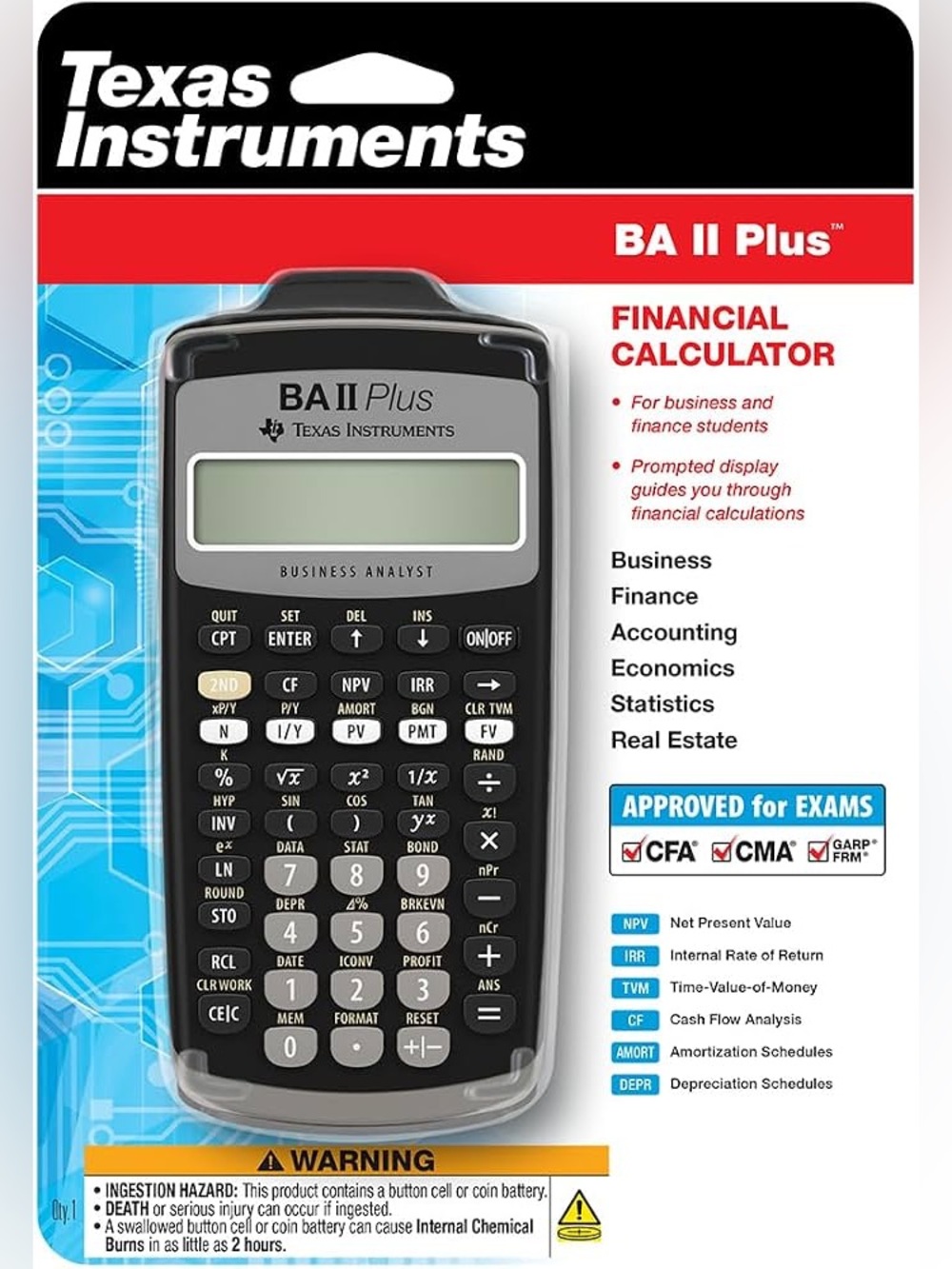 Texas Instruments BA II Plus Financial Calculator